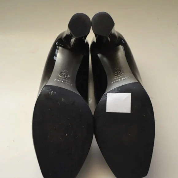 DOLCE & GABANNA  Black Patent Square Toe Block Heels Pumps  9.5 US 40 EU - Picture 9 of 11